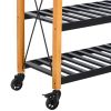 FarmHouse Rolling Island with Butcher Block Rubberwood Top