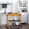 FarmHouse Rolling Island with Butcher Block Rubberwood Top