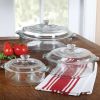 6-Piece Round Glass Casserole Cookware Set with Lids